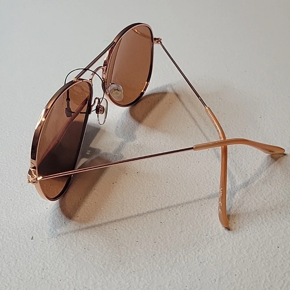 Foster Grant Gold Aviator Sunglasses Rose Gold